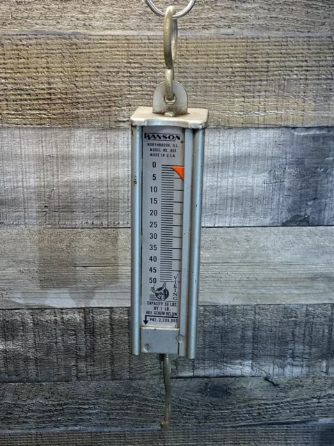 Hanging Spring Scale Hanson 1- 50 Lb. The Viking Vintage Old Tool Model # 895