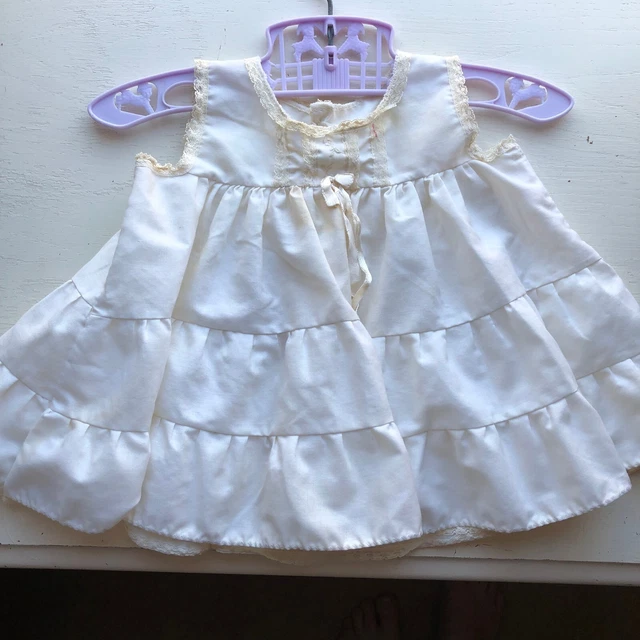 Vintage Her Majesty 9 Mo Off White Slip for Baby Girl Petticoat Lace Dress 80s