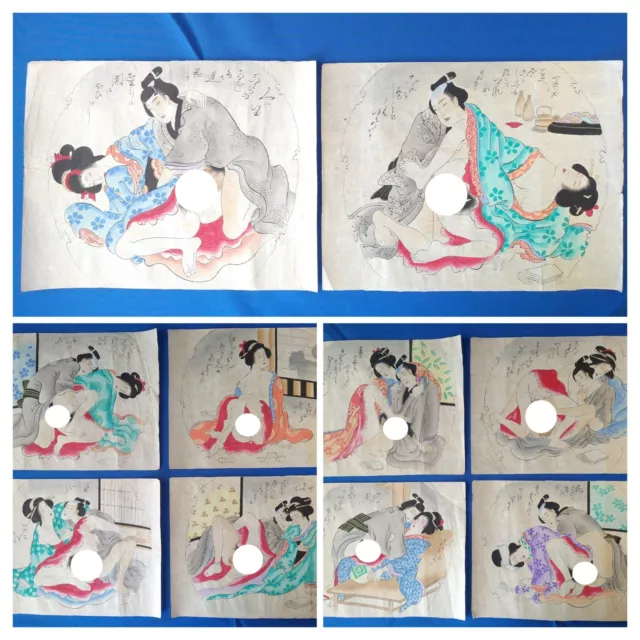 Japanese Shunga Paper 10 pictures UKIYOE Erotic woodblock print set -f0519-