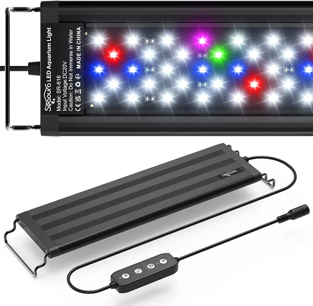 SEAOURA Led Aquarium Light for Plants-Full Spectrum Fish Tank Light with Timer A