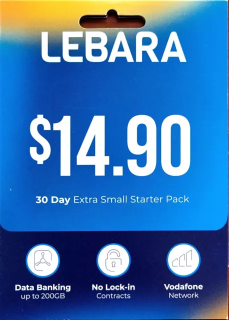 8G data Lebara $14.90 Prepaid Sim Card Starter Pack | Vodafone Network