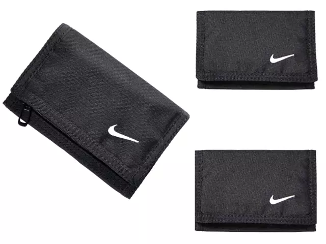 Portafoglio Nike Swoosh Dri Fit uomo donna porta carte di credito cerniera borsa monete contanti