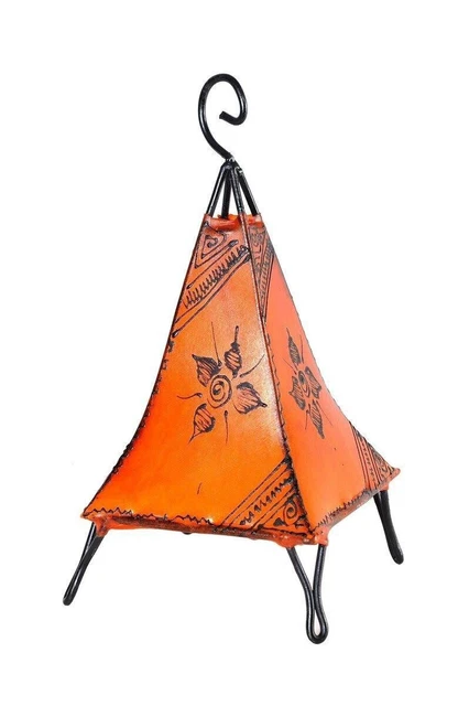 LAMPE SUR PIED Marocaine Orientale En Cuir Henna Tisir EUR 32,17