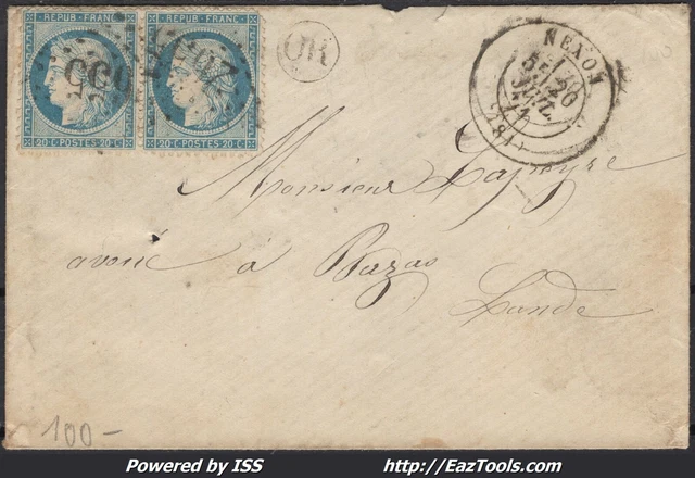 Lettre Ancienne Avec Timbres France N°38, 59, 60A Pour La Prusse (1872) - Très Bon état