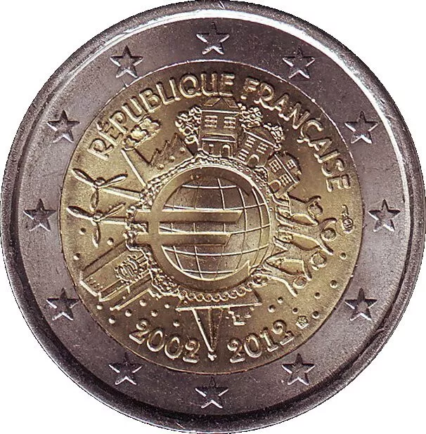 Pièce De 2 Euros commémorative République Française 2002-2012