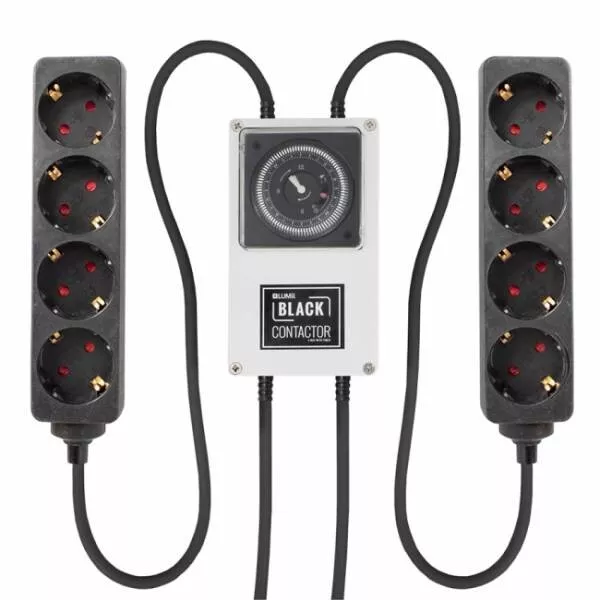 Lumii Black 8-Way Schuko Contactor Timer