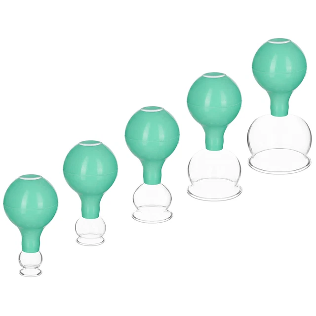 Lot 5 ventouses en verre – 5x boules d’aspirations caoutchouc verre borosilicaté