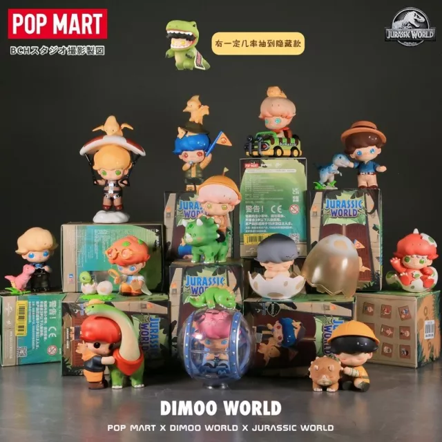 POP MART DIMOO Jurassic World series confirmed blind box figures Toy Gift Hot!!!