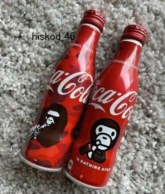 A BATHING APE Bape Coca Cola Bottle × 2 Ape Head & Baby Milo Set Red Rare Japan