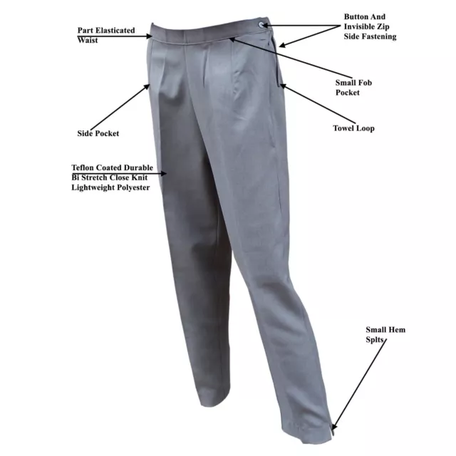 CATHEDRAL Ladies Showerproof Coating Polyester Grey Bowls Bowlers Trousers 2023 3