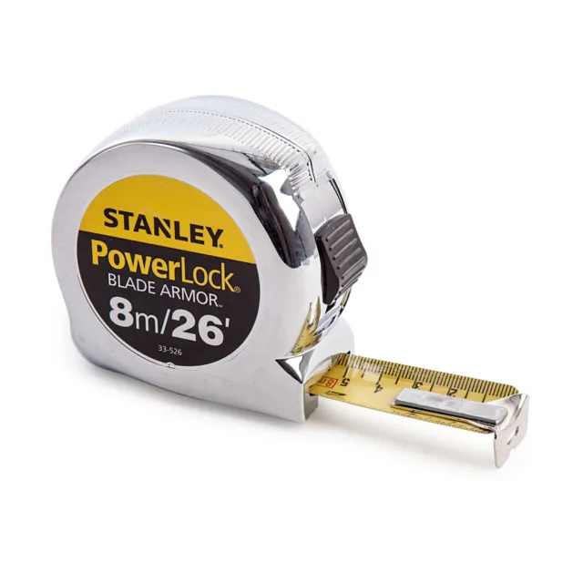 Stanley 0-33-526 Powerlock misura nastro metrico/imperiale con armatura a lama 8 m