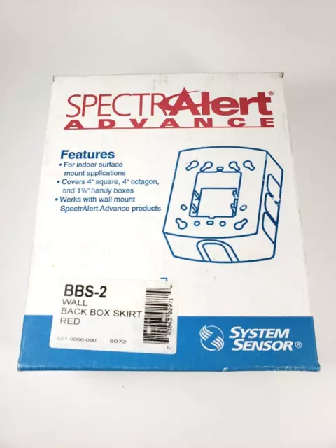 SpectrAlert Advance System Sensor - BBS-2 Indoor Wall Back Box Skirt - Red