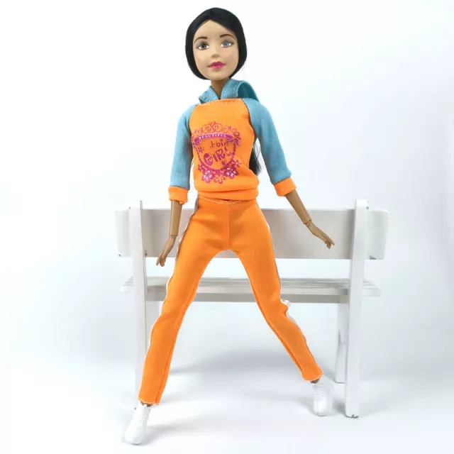 Orange Outfits For 11.5" Doll Clothes Yoga Sport Wear Handmade Hoodies & Pants