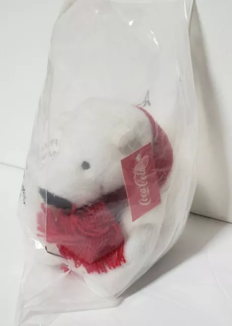 1 Coca Cola 4.5" Mini Polar Bear With Red Scarf Plush Stuffed Animal Toy NWT