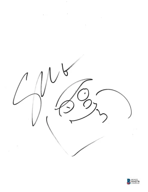 Seth Macfarlane Hand Drawn Signed Family Guy Peter Sketch Beckett Proof Bas Coa