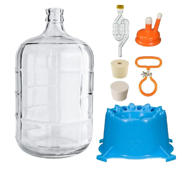 North Mountain Supply 3 Gallon Premium Italian Glass Carboy Fermenting Jug - wit