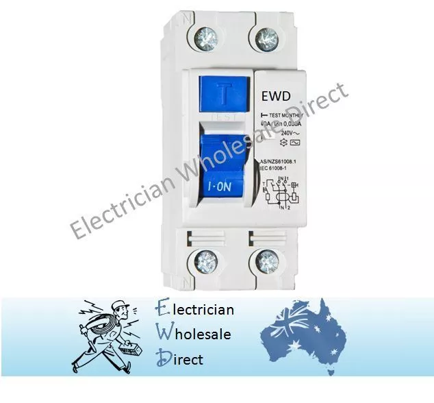 2 Pole 40 Amp RCD Safety Switch For Switchboard Electrical