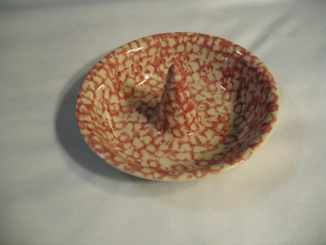 Roseville Gerald E Henn Red Spongeware Reamer Juicer Stoneware Pottery Ohio