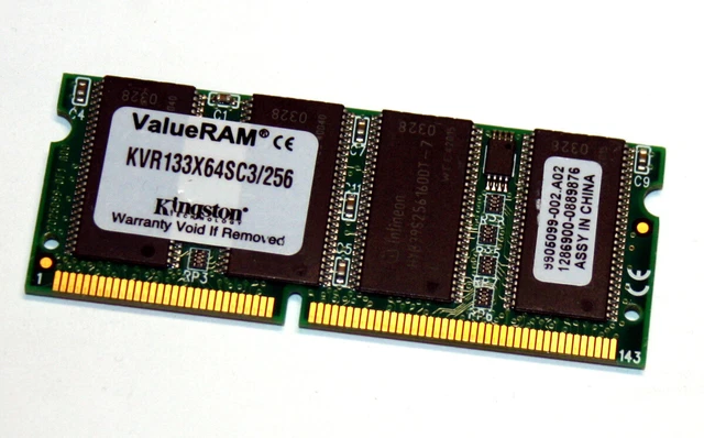 Barrette Mémoire SDRAM 256 Mo PC-133 Pour Dell Optiplex GX150 - Kingston KTD-GX150/256, Occasion