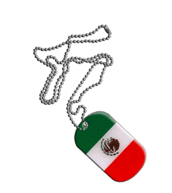 Dog Tag Fahne Flagge Mexiko DogTag 3x5cm Kette mit Anhänger
