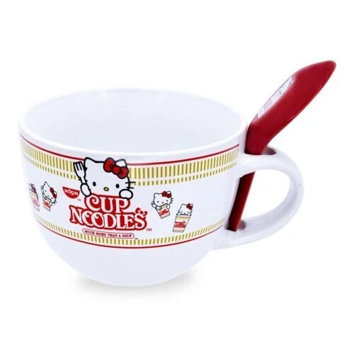 SANRIO HELLO KITTY x Nissin Cup Noodles Soup Mug With Spoon NEW £18.56