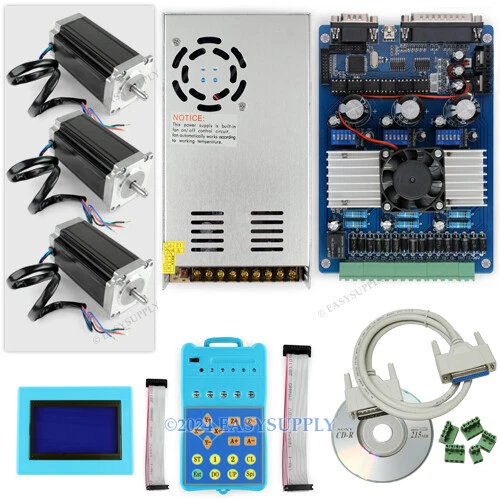 KIT CNC 3 Axes TB6560 Carte Driver Moteur Pas à Pas Nema 23 Panneau ...