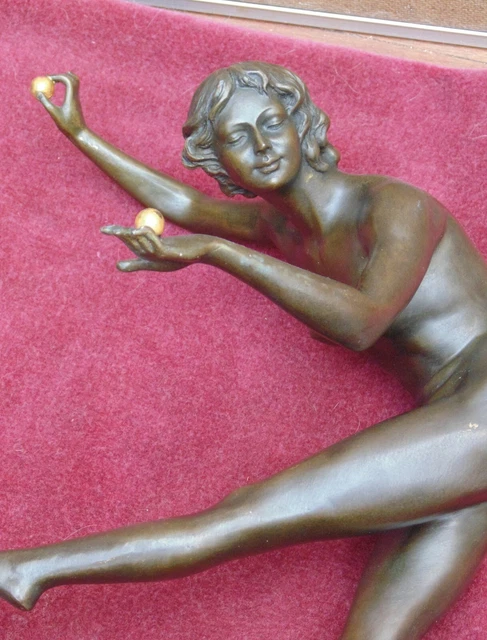 Gorgeous Antique Large Bronze Women Signed Colinet Very Fine Detail 3