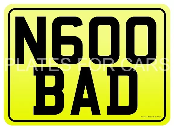 N600 Bad Private Registration Plate. Suzuki Bandit N600