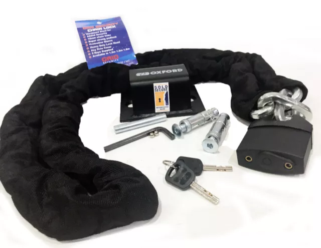 Pacchetto serratura catena moto Oxford forza bruta venduta sicura + griglia 1,8 m