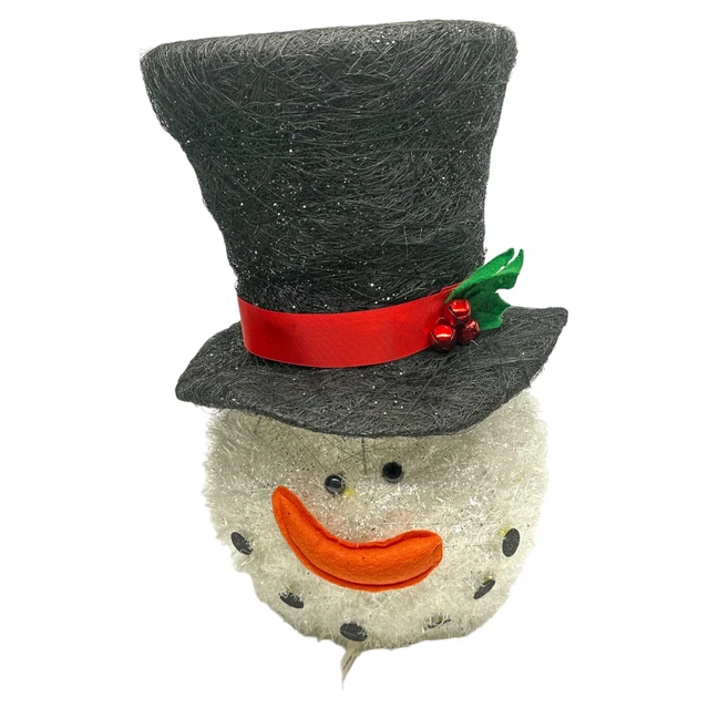 VINTAGE CRACKER BARREL Snowman Tree Topper Frosty Christmas Winter Top