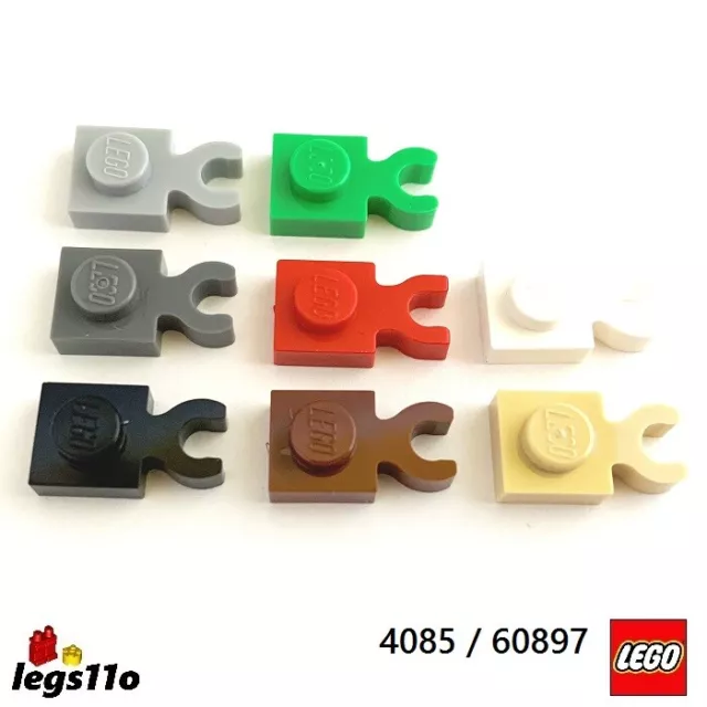 LEGO Plate 1x1 with Vertical Clip (4085 / 60897) Pack of 1, 2, 4 or 8 NEW