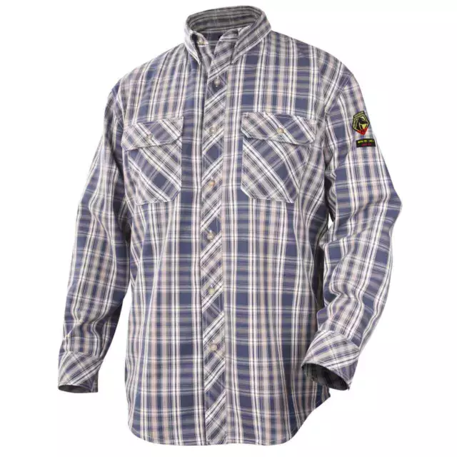 Black Stallion WF2110-PB AR/FR Cotton Work Shirt, NFPA 2112, Plaid, X-Large