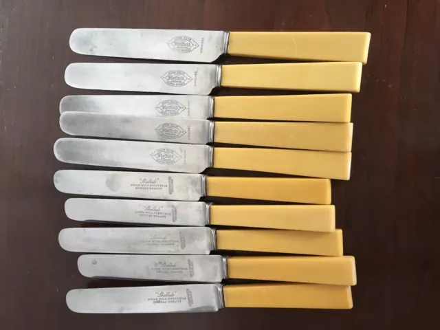 Set Of 10 Antique Bone Handle Dinner Knives