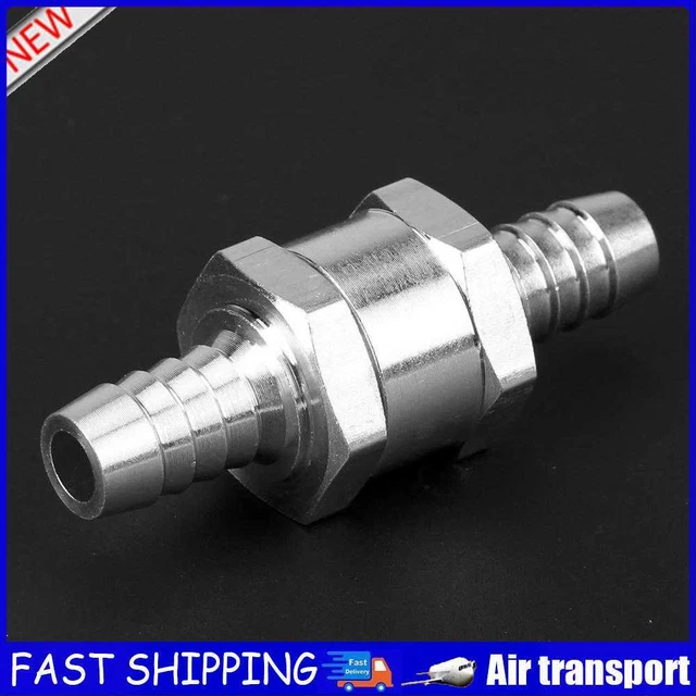 4XAluminum Alloy Fuel Non Return Check Valve One Way Petrol Diesel 10mm