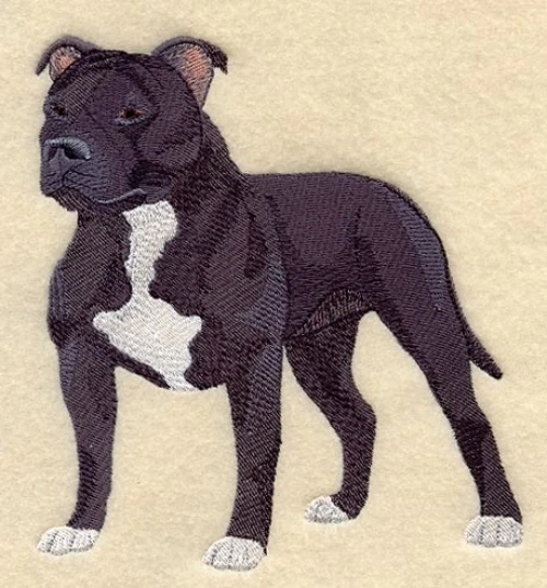 Embroidered Ladies T-Shirt - Staffordshire Bull Terrier C4894