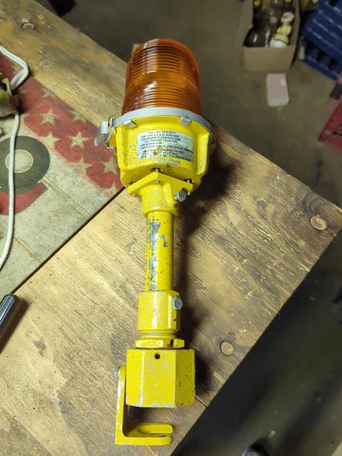 Vintage ADB- ALNACO Airport Taxiway/Runway Light Orange Glass Top