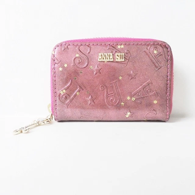 Anna Sui Coin Purse Embossed Processing/Round Fastener/Key Key /Butterfly Butter