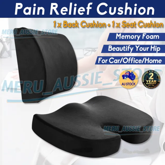 Coccyx Orthopedic Memory Foam Seat Cushion Lumbar Back Pillow Pain Relief Car