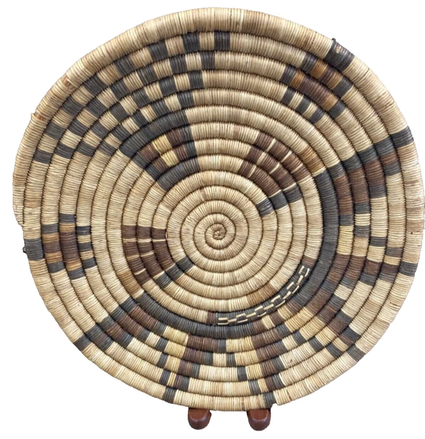 VINTAGE NATIVE AMERICAN Hopi Flat Coiled Basket 95.00 PicClick
