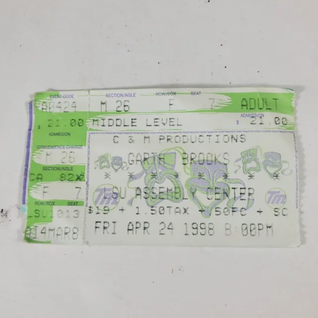Garth Brooks Concert Ticket April 24 1998 LSU Assembly Center