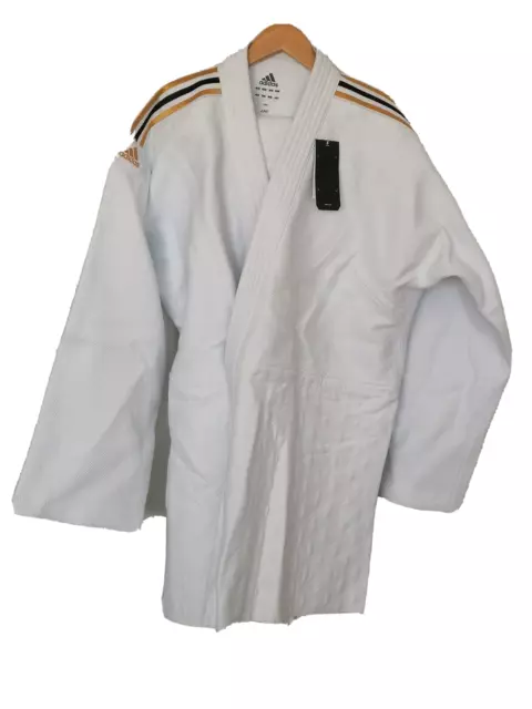 kimono + pantalon de judo adidas 195 cm ref JFIT NEUF  Blanc / OR