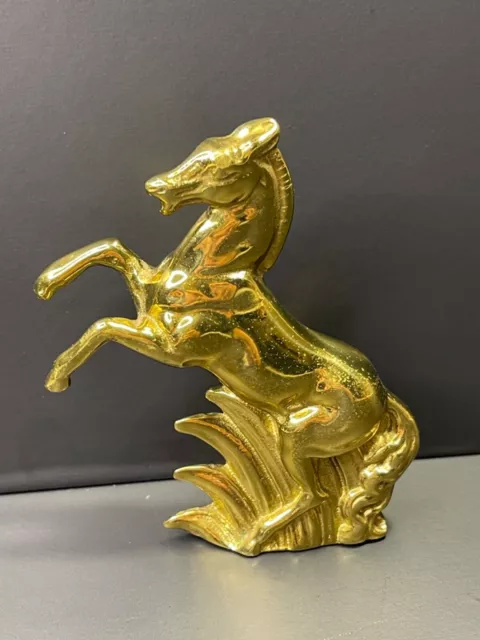 Cheval Cabré en Métal Doré non aimanté Bronze? Laiton? Statuette Bibelot 2