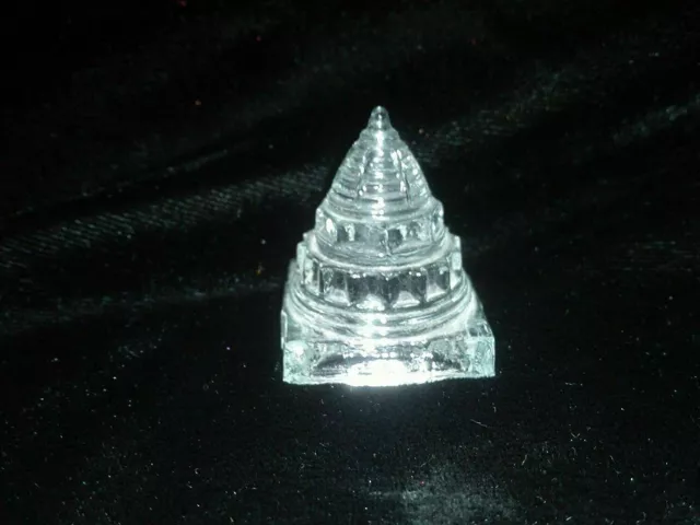 Natural Crystal Shree Yantra 3D Meru yantra Energized 2 inch Tall Free Shipping