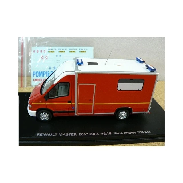 Renault Master 1998 VSAB Pompiers - Vitesse SB 1/43, Modèle Modifié, Très Bon état