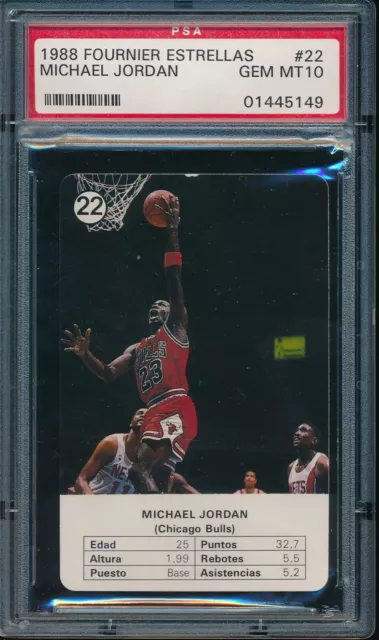 PSA 10 MICHAEL JORDAN 1988 Fournier NBA Estrellas Spanish Rare GOAT HOF GEM MINT