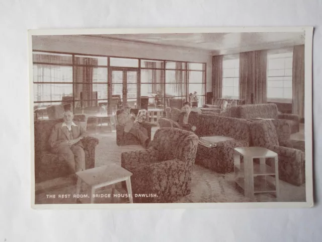 Old Rp Postcard Devon . The Rest Room Dawlish.  Bridge House Unposted