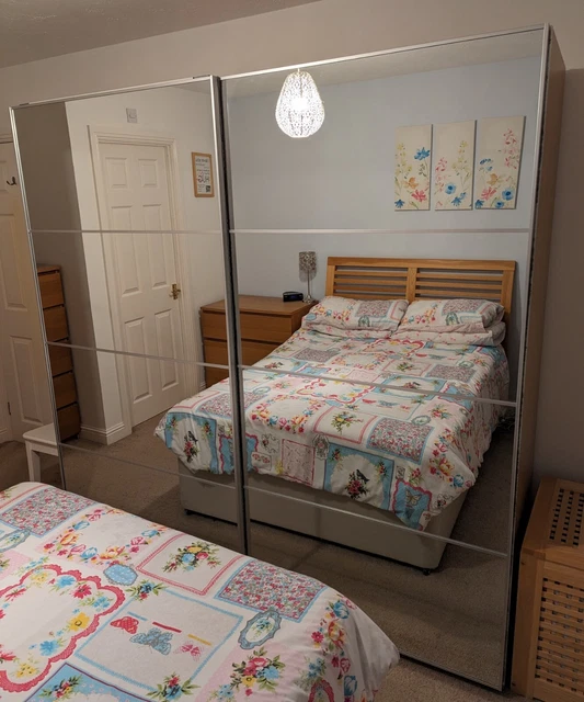 IKEA PAX WARDROBE with Mirrored Sliding Doors £150.00 PicClick UK