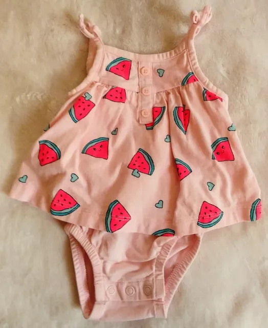 Carters baby girl watermelon print romper shorts dress 3 months infant wear new