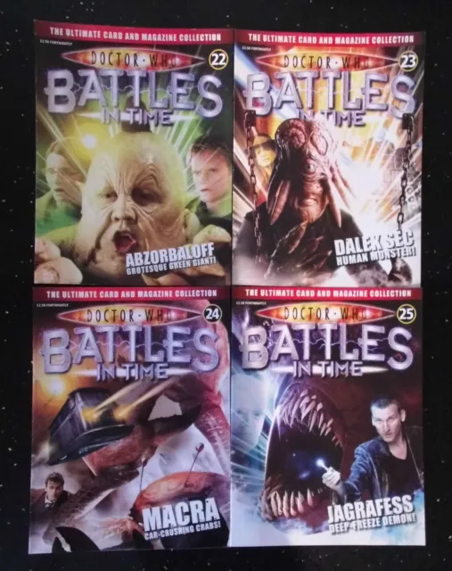 Dr Doctor Who Battles in Time SET OF FOUR MAGAZINES Numbers 22 23 24 & 25 - RARE