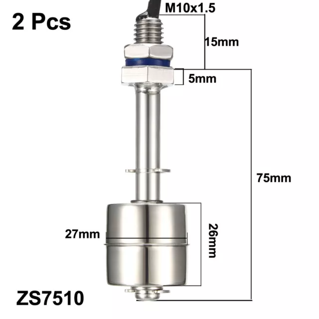 2pz Acciaio Inossidabile galleggiante interruttore M10 90mmrio sensore livello 2